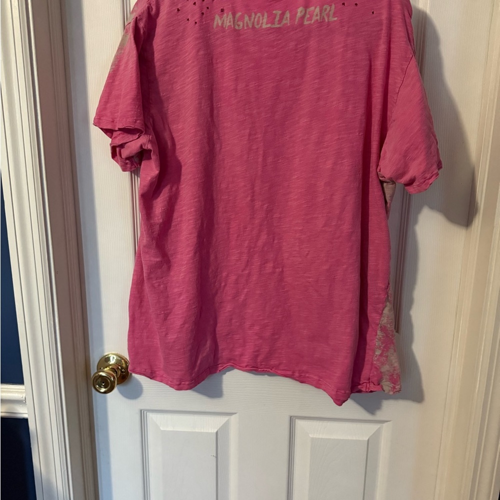 Magnolia Pearl Pink distressed tee. - Picture 2 of 5